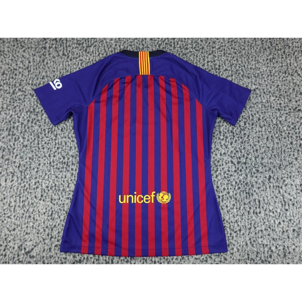 Nike FC Barcelona Home Jersey Womens Medium Blue Red Striped 2018 894447-456